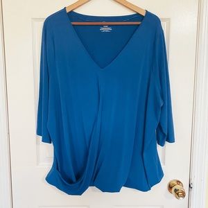 Royal Blue Quarter Sleeve Blouse by Boutique